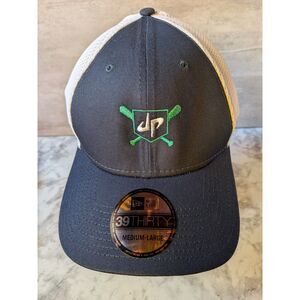 New Era 39THIRTY DP Golf Hat M/L Black White Mesh Flex Fit Baseball Cap